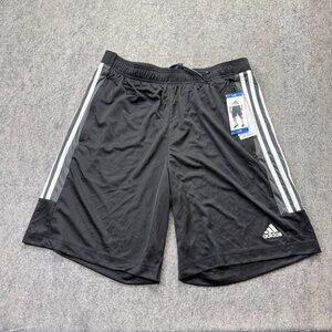 Adidas 9" Soccer Shorts Men L Black White Aeroready Practice Performance HD9646